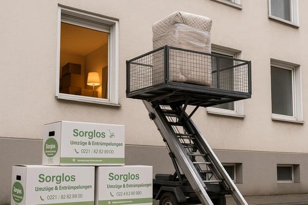 Außenlift vor einem Haus