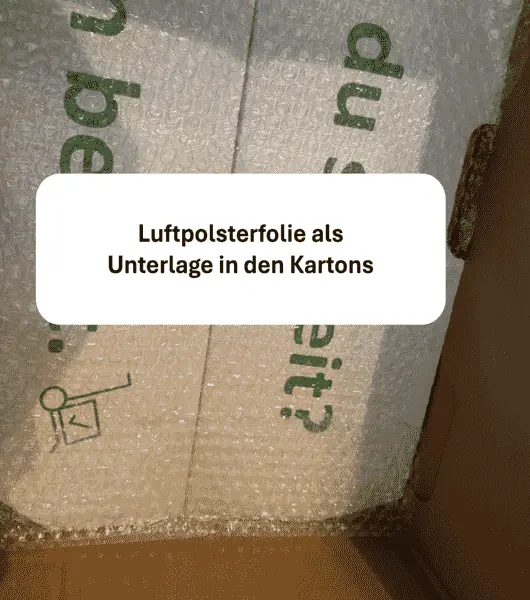 luftpolsterfolie in umzugskartons